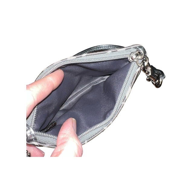 NEW Coach Signature C Small Silver Wristlet F45659 Silver/Grey White NWOT - Picture 5 of 5